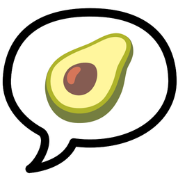 avocado and speech balloon