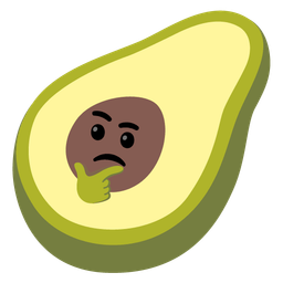 avocado and thinking face