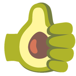 avocado and thumbs up