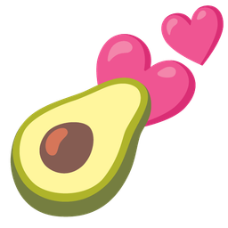 avocado and two hearts