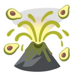 avocado and volcano