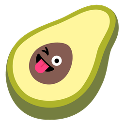 Avocado and Winking face with tongue