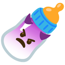 Baby bottle and Angry face with horns