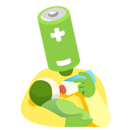Baby bottle and Battery