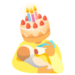 Baby bottle and Birthday cake