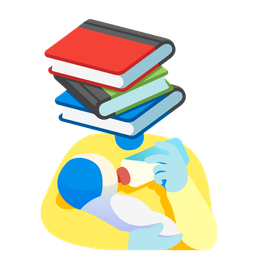 Baby bottle and Books