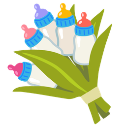Baby bottle and Bouquet