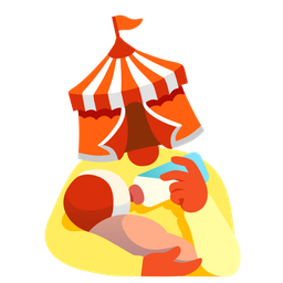 Baby bottle and Circus tent