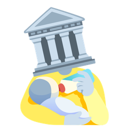 Baby bottle and Classical building