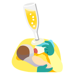 Baby bottle and Clinking glasses