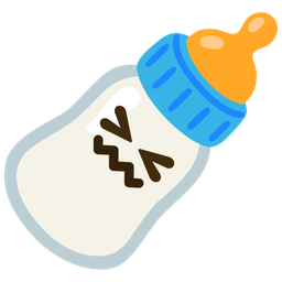 Baby bottle and Confounded face