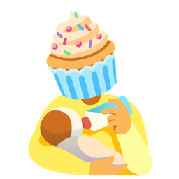 Baby bottle and Cupcake