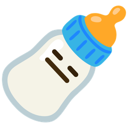 Baby bottle and Expressionless face