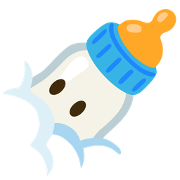 Baby bottle and Face in clouds