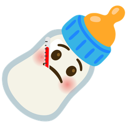 Baby bottle and Face with thermometer