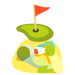 Baby bottle and Flag in hole