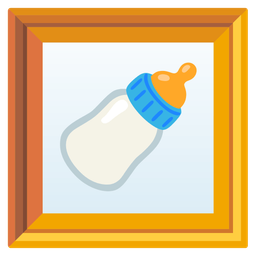 Baby bottle and Framed picture