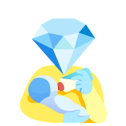 Baby bottle and Gem stone