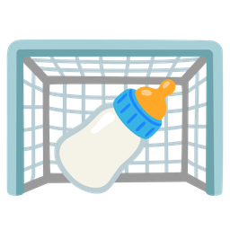 Baby bottle and Goal net
