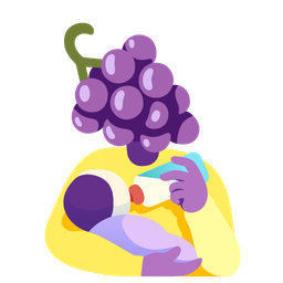 Baby bottle and Grapes