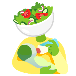 Baby bottle and Green salad