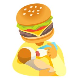 Baby bottle and Hamburger