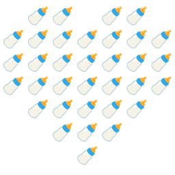 Baby bottle and Heart suit