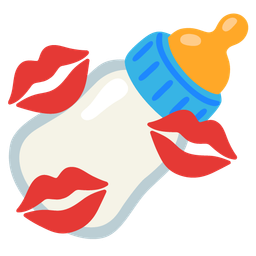 Baby bottle and Kiss mark