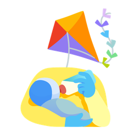 Baby bottle and Kite