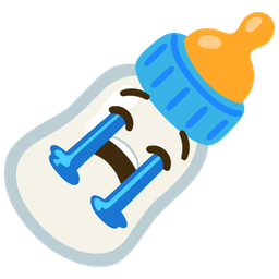 Baby bottle and Loudly crying face