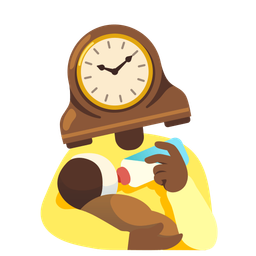 Baby bottle and Mantelpiece clock