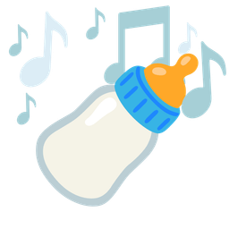 Baby bottle and Musical notes