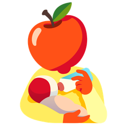 Baby bottle and Red apple