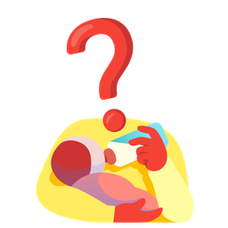 Baby bottle and Red question mark