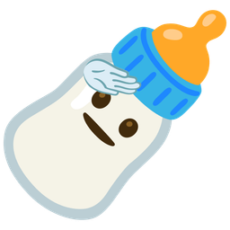 Baby bottle and Saluting face