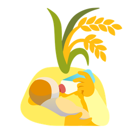 Baby bottle and Sheaf of rice