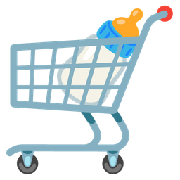 Baby bottle and Shopping cart