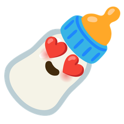 Baby bottle and Smiling face with heart-eyes
