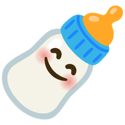 Baby bottle and Smiling face with smiling eyes