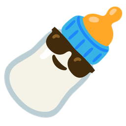 Baby bottle and Smiling face with sunglasses