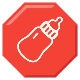 Baby bottle and Stop sign
