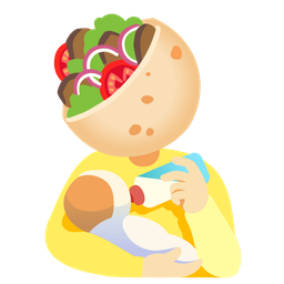 Baby bottle and Stuffed flatbread