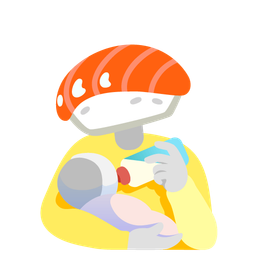 Baby bottle and Sushi