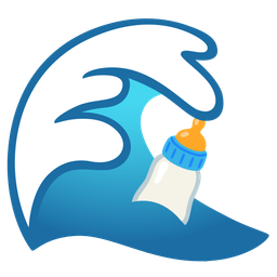 Baby bottle and Water wave