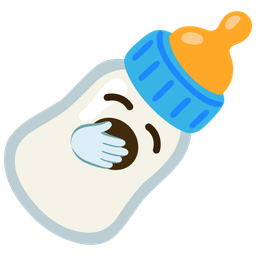 Baby bottle and Yawning face