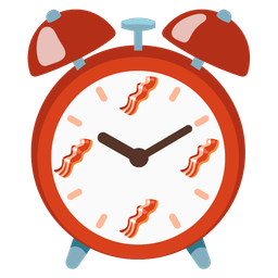 bacon and alarm clock