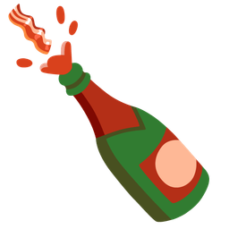bacon and bottle with popping cork