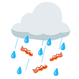 bacon and cloud with rain