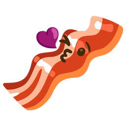 Bacon and Face blowing a kiss