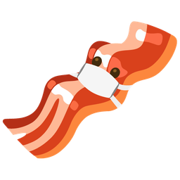 bacon and face with medical mask